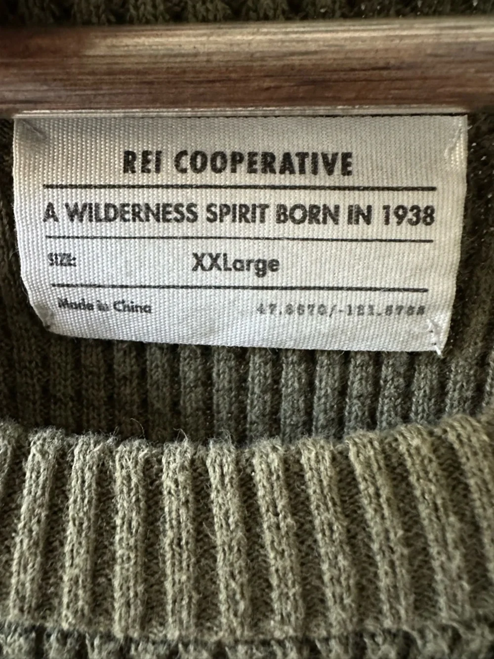 REI Cooperative Olive Waffle-Knit Crewneck Sweater - Men